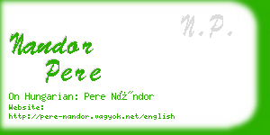 nandor pere business card